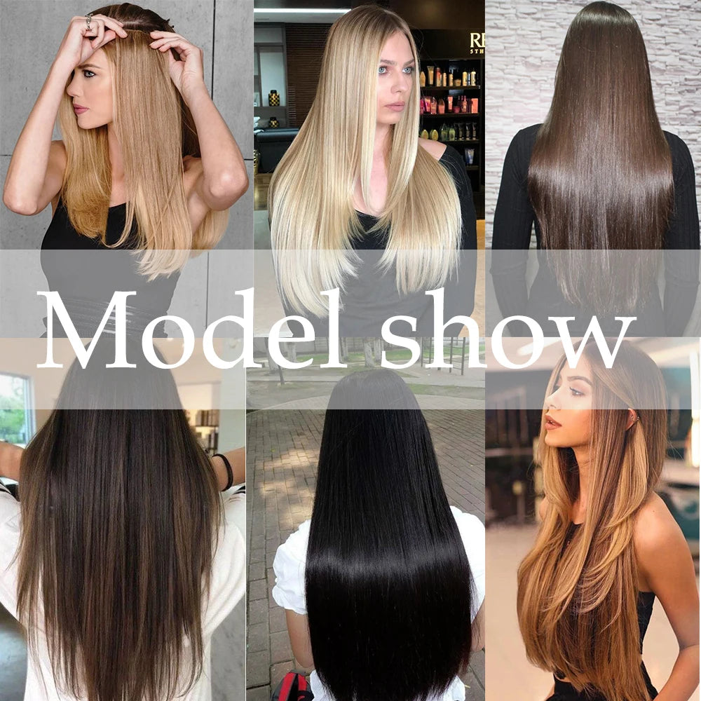 24Inchs 16 Clips in Hair Extensions Long Straight Synthetic