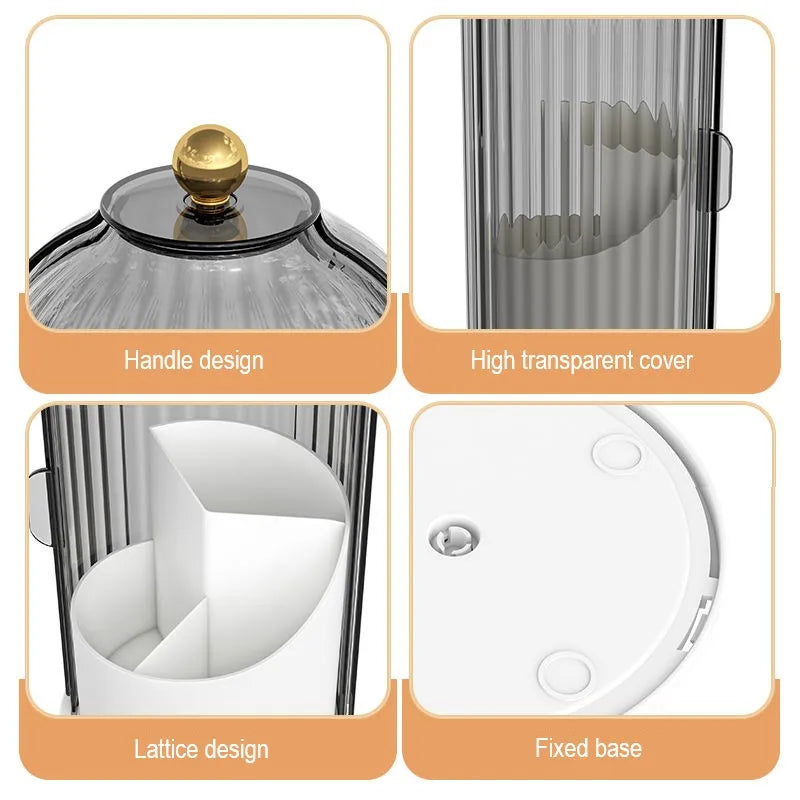 360° Rotating Makeup Brush Holder With Luxury Cosmetic Organizer