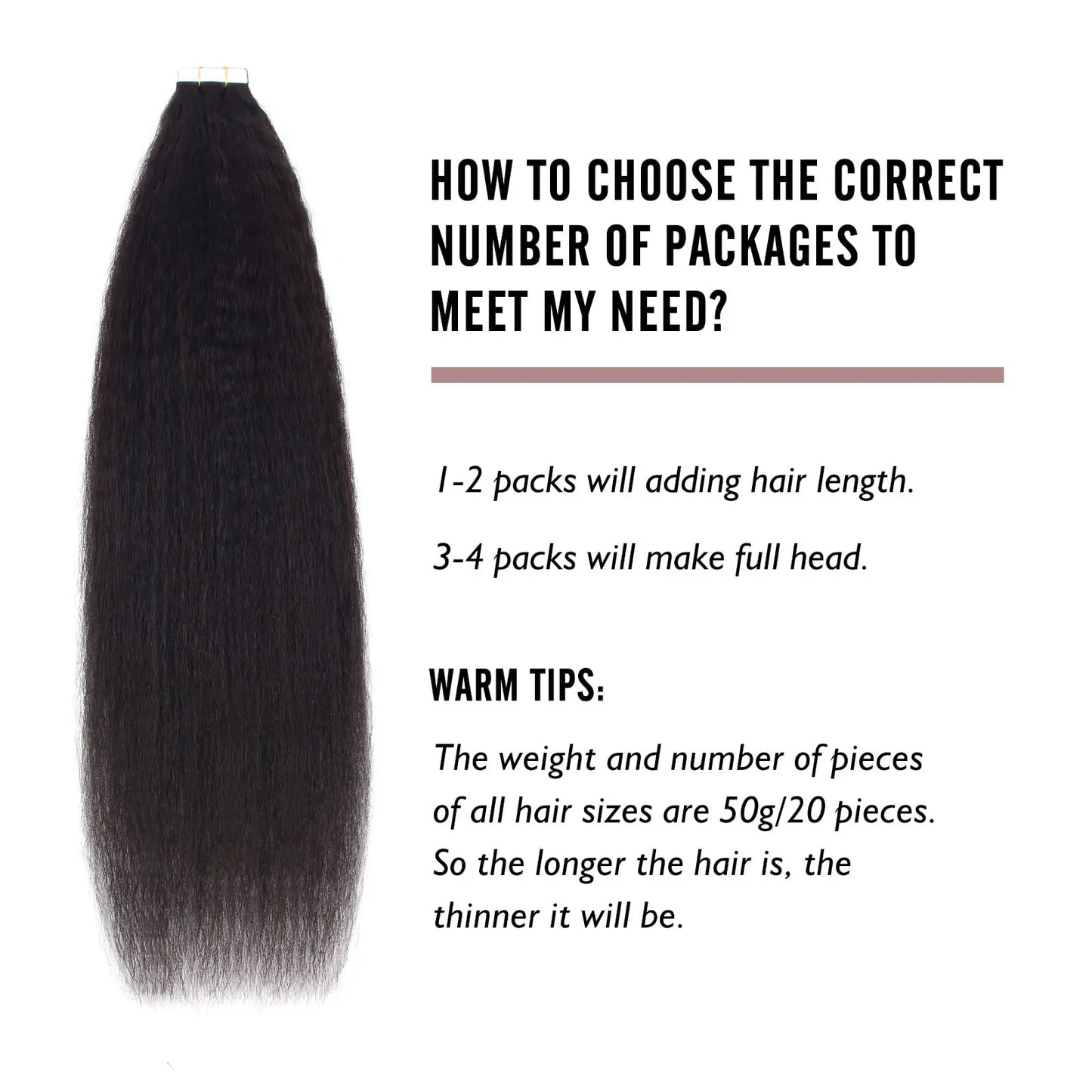 Kinky Straight Tape In Hair Extensions Human Hair Natural Black #1B Tape in Hair Extensions Real Remi Human Hair 16-26Inches