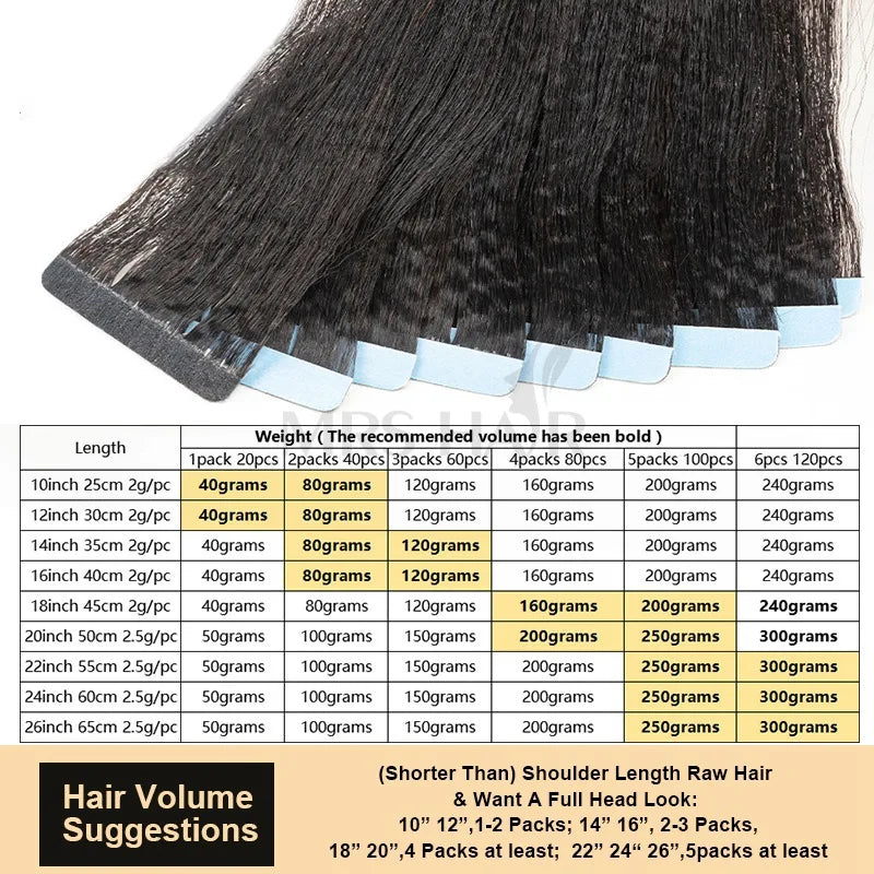 Tape In Hair Extensions Remy Human Hair 12-26 inch