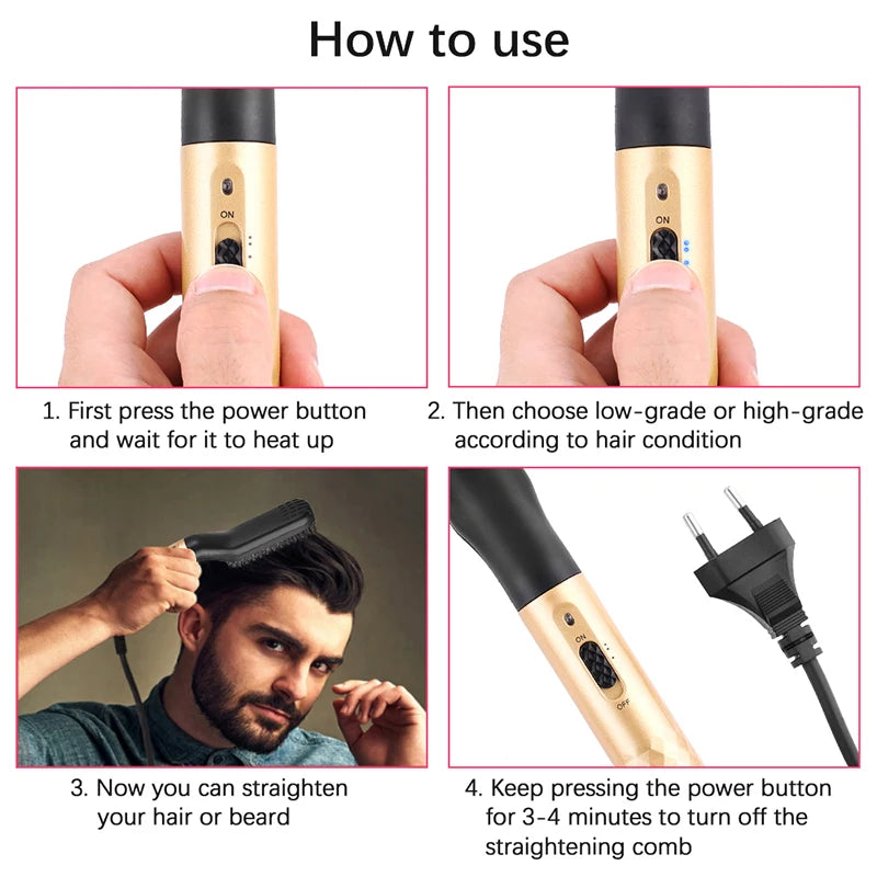 Hot Comb Straightener For Men Beard