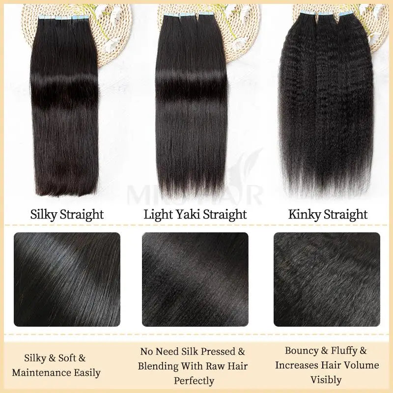Tape In Hair Extensions Remy Human Hair 12-26 inch