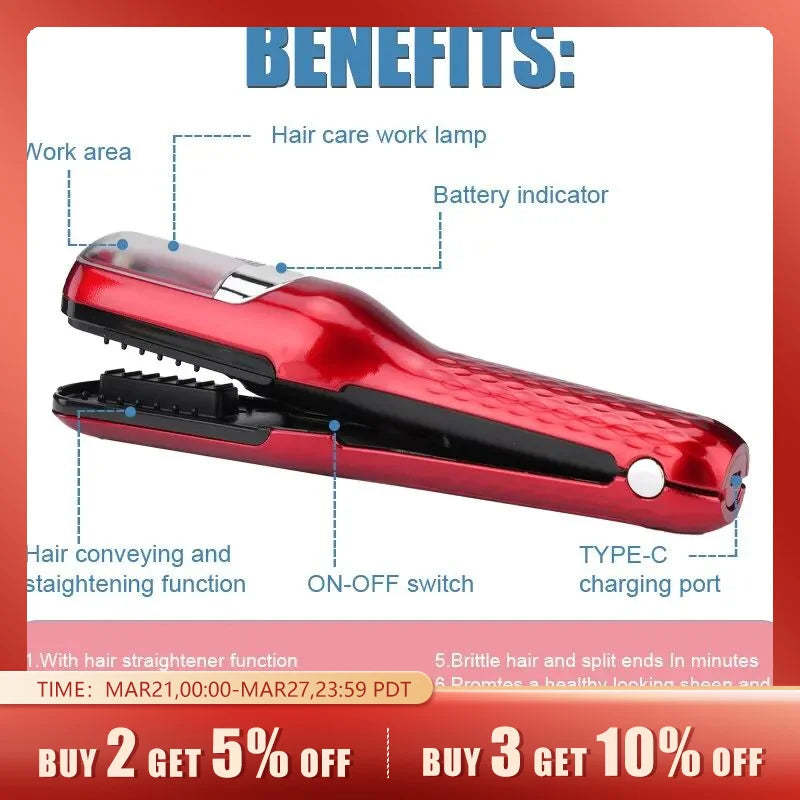 Rechargeable Cordless Split Hair Trimmer.