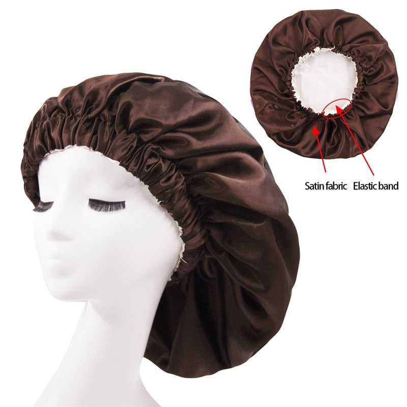 Reversible Silky Satin Bonnet Double Layer