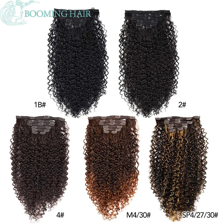 Kinky Curly Clip In Hair Extension Synthetic