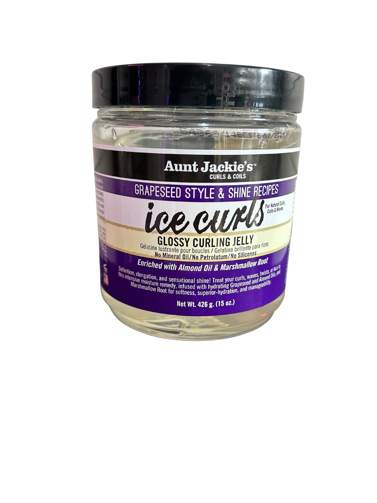 AUNT JACKIES CURLS AND COILS GRAPESEED STYLE AND SHINE ICE CURLS GLOSSY CURLING JELLY